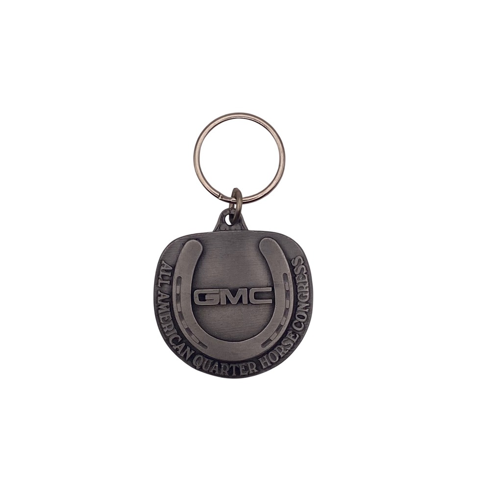 GMC All American Quarter Horse Congress Keychain Silver‎ Horseshoe Metal Fob